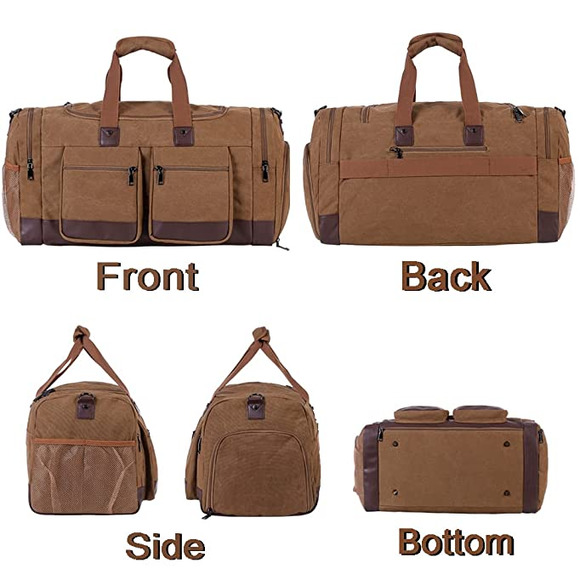 NEW! Leather Ashpel Weekender Travel Tote - Picture 2 of 7